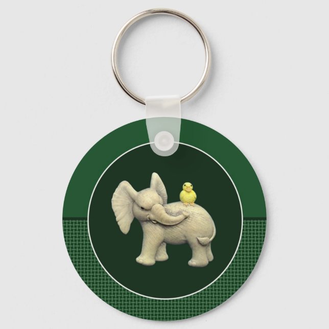 Baby Elephant & Yellow Duck Key Ring (Front)