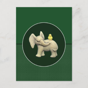 Baby Elephant & Yellow Duck Postcard