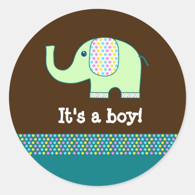 Baby ElephantStickers - Customise it! Classic Round Sticker (Front)