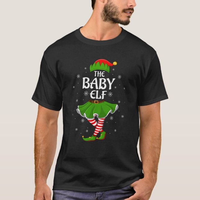 Baby Elf Christmas Family Girls Kids Elf Squad Xma T-Shirt (Front)