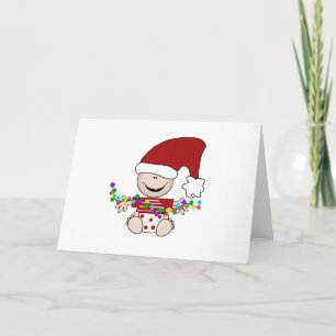 Baby Elf With Lights Tshirts and Gifts Holiday Card