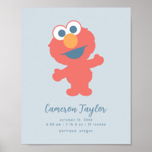 Baby Elmo Baby Birth Stats Poster