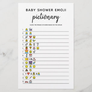 Baby Emoji Minimalist Baby Shower Game