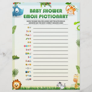 Baby Emoji Pictionary [Animal Theme] Custom Letterhead