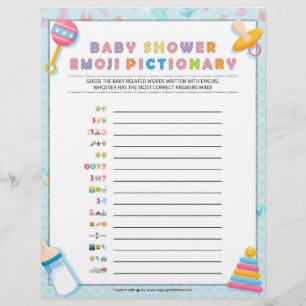 Baby Emoji Pictionary [Baby Basics Blue] Custom Letterhead