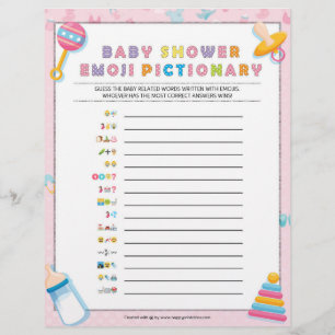 Baby Emoji Pictionary [Baby Basics Pink] Custom Letterhead