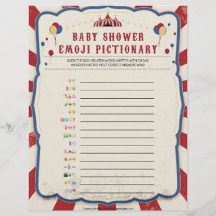 Baby Emoji Pictionary [Circus Theme] Custom Letterhead