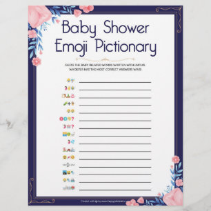 Baby Emoji Pictionary [Floral Frame] Custom Letterhead