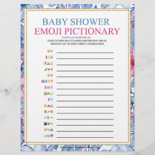 Baby Emoji Pictionary [Floral Watercolors] Custom Letterhead