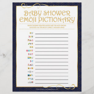 Baby Emoji Pictionary [Golden Blue] Custom Letterhead