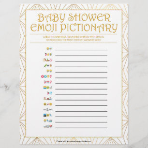Baby Emoji Pictionary [Golden Lines] Custom Letterhead