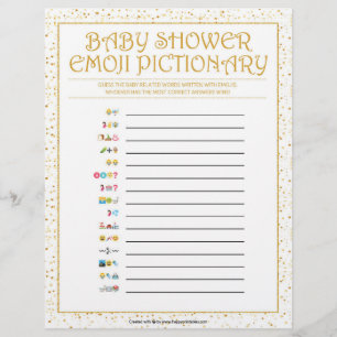 Baby Emoji Pictionary [Golden Sparkles] Custom Letterhead