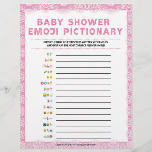 Baby Emoji Pictionary [Luxury Lace [Pink]] Custom Letterhead
