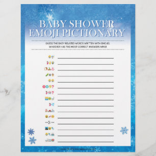 Baby Emoji Pictionary [Snowy Blue] Custom Letterhead