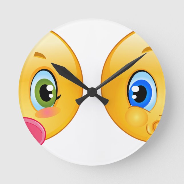 baby emojis round clock (Front)