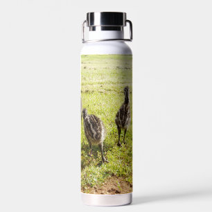 Baby Emu Chicks And Big Foot,  Water Bottle