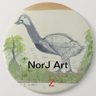 Baby emu on button design by NorJ Art