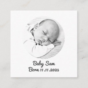 "Baby Enclosure Card – Custom Photo & Name"