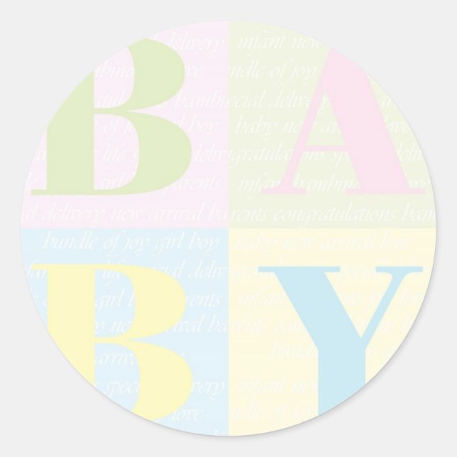 Baby expecting parent nursery crib scrapbook classic round sticker (Front)