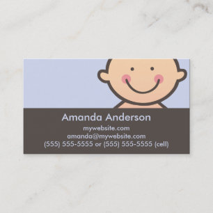 Baby Face Blue & Brown Business Cards