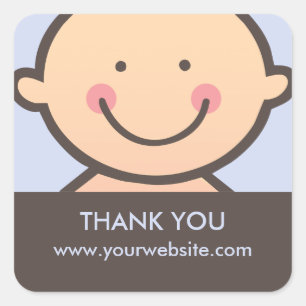 Baby Face - Blue & Brown Personalised Stickers