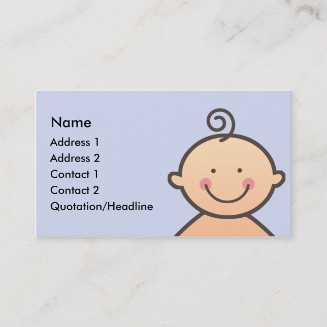 Baby Face Blue Business Cards (Front)