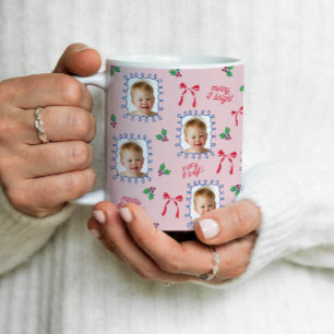 Baby Face Photo Collage Christmas Coffee Mug