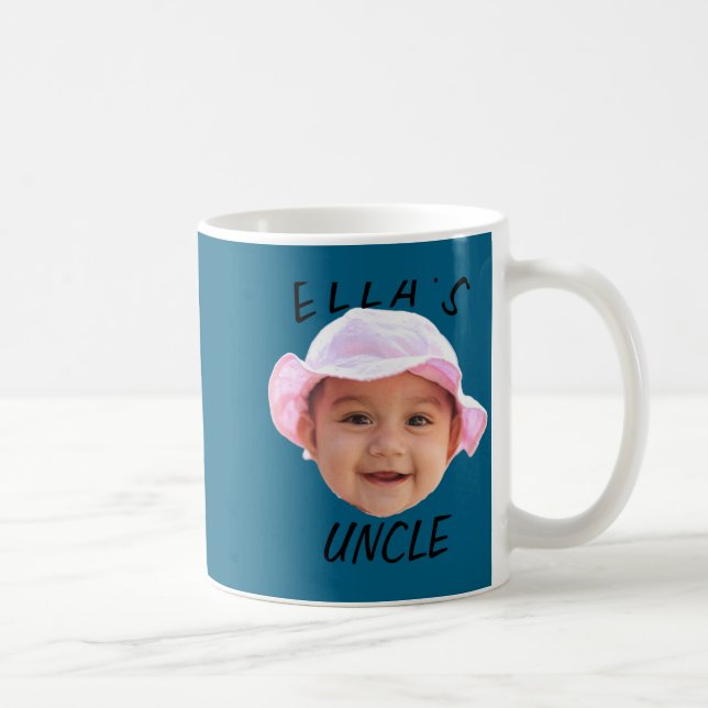 Baby Face Photo Text New Uncle  Coffee Mug (Right)