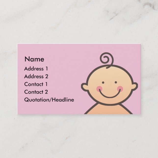 Baby Face Pink Business Cards (Front)