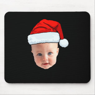 Baby Face Santa Hat Christmas Photo Mouse Mat