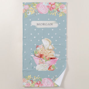 baby fairy cute garden enchanted monogram beach t towel