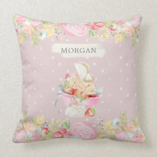 baby fairy cute garden enchanted monogram cushion