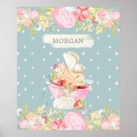 baby fairy cute garden enchanted monogram poster