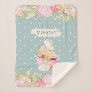 baby fairy cute garden enchanted monogram sherpa b blanket