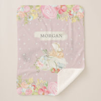 baby fairy cute garden enchanted monogram sherpa b