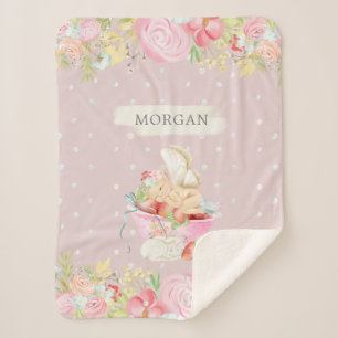 baby fairy cute garden enchanted monogram sherpa blanket