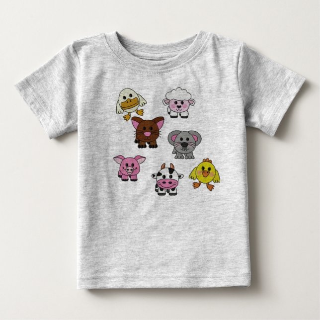 Baby Farm Animals Baby Tee (Front)