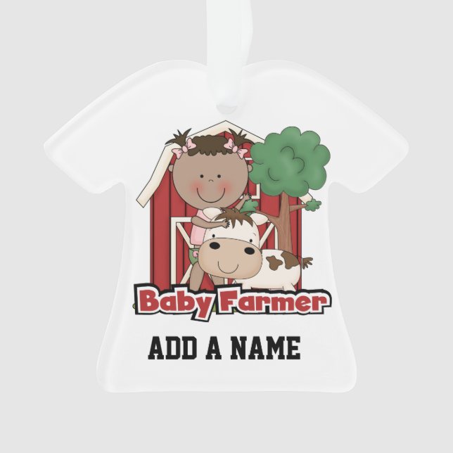 Baby Farmer With Cow Ornament (Front)