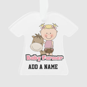 Baby Farmer With Horse Ornament