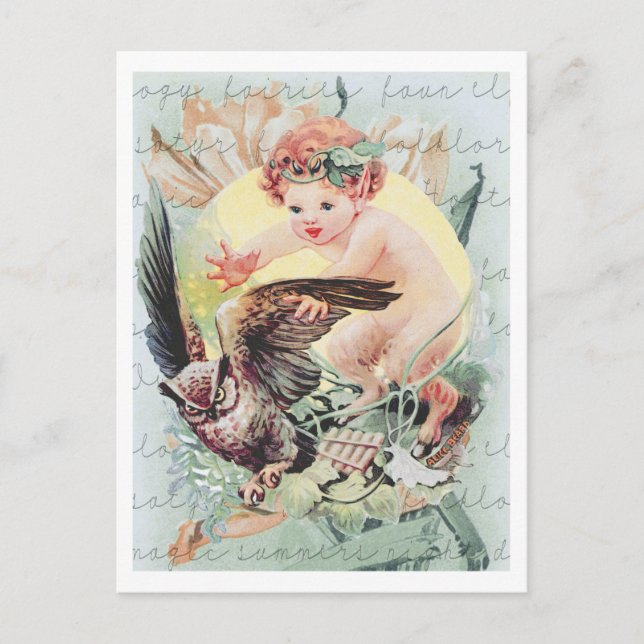 BABY FAUN "FAIRYLAND FANTASY" COLLAGE POSTCARD (Front)