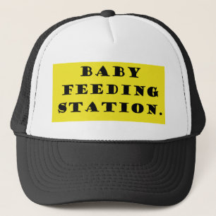Baby feeding station trucker hat