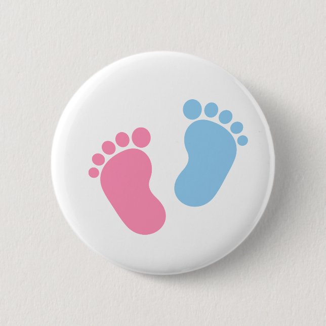 Baby feet 6 cm round badge (Front)