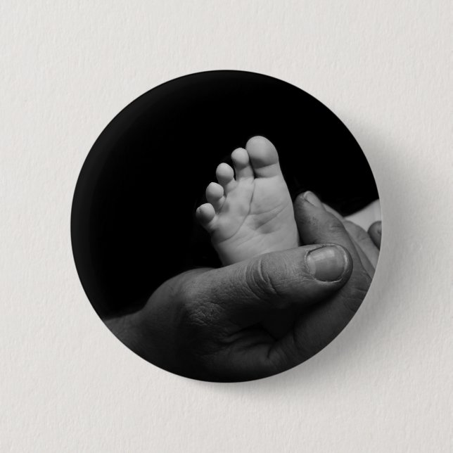 baby feet 6 cm round badge (Front)