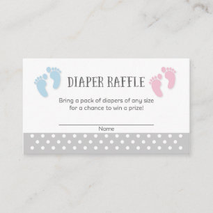 Baby Feet Baby Shower Diaper Raffle Tickets Enclosure Card