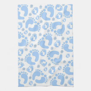 Baby Feet Blue Elephant Kitchen Hand Towel