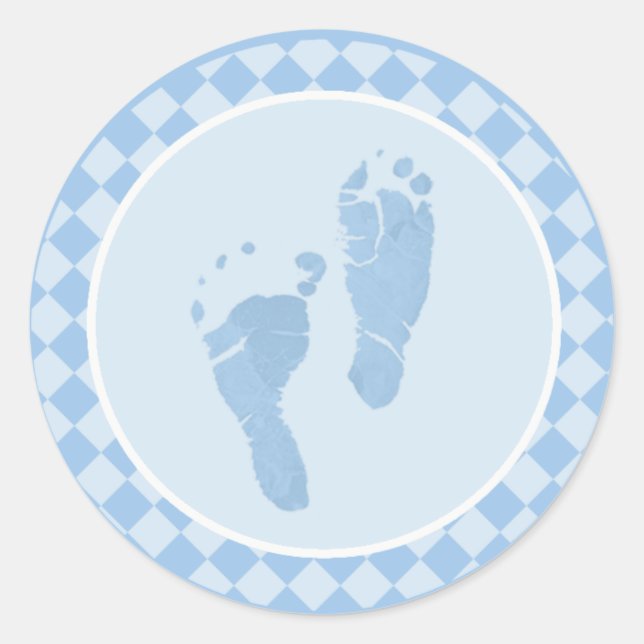Baby Feet Blue Envelope Seal Stickers (Front)