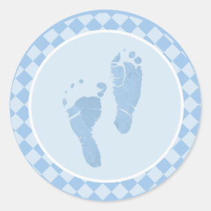 Baby Feet Blue Envelope Seal Stickers