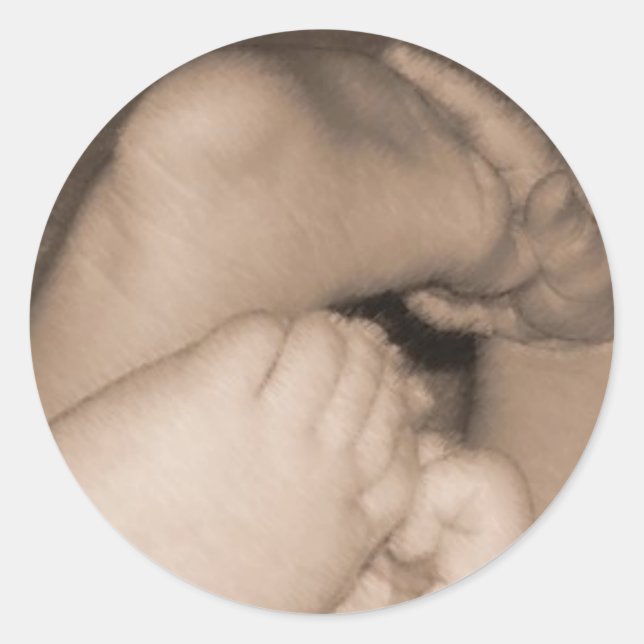 Baby Feet Classic Round Sticker (Front)