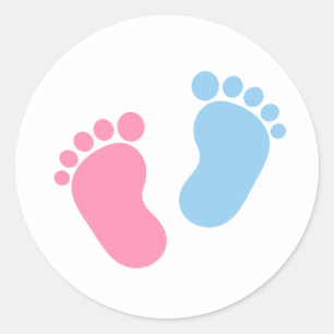 Baby feet classic round sticker
