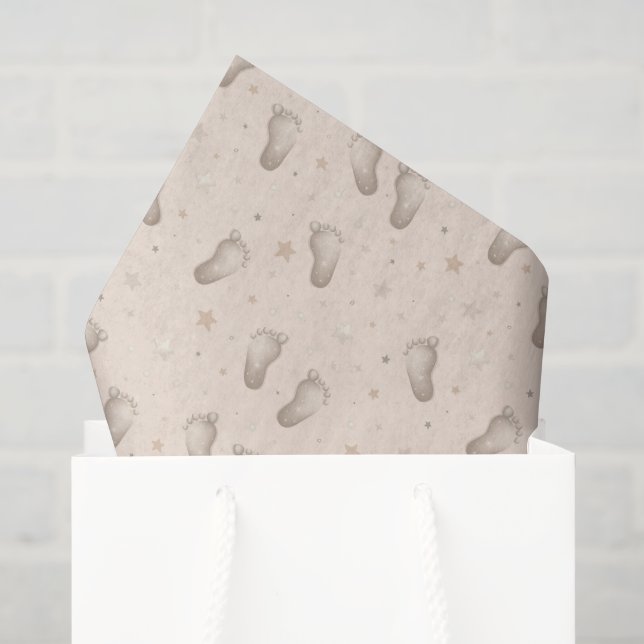 Baby Feet Decoupage Paper, Newborn Baby Shower Tissue Paper (Gift Bag)